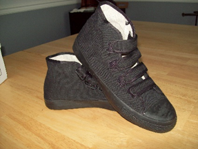 Inmate Footwear: Canvas Sneakers - High Top Velcro Sneakers - Charm-Tex