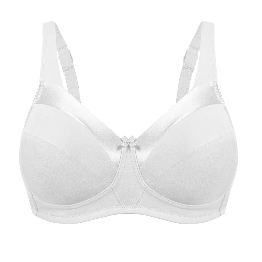 Bestform 5006715 Satin Trim Wireless Cotton Bra with Unlined Cups