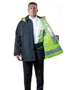 Anchor Uniform 02231 Aqua Control 34" High-Visibility Reversible Raincoat