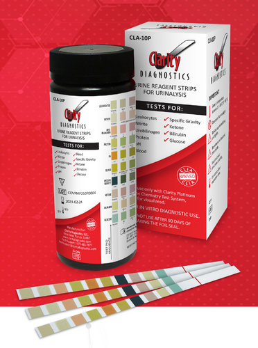 Clarity Diagnostics CLA-10P Clarity Platinum 10 Parameter Urinalysis Strips