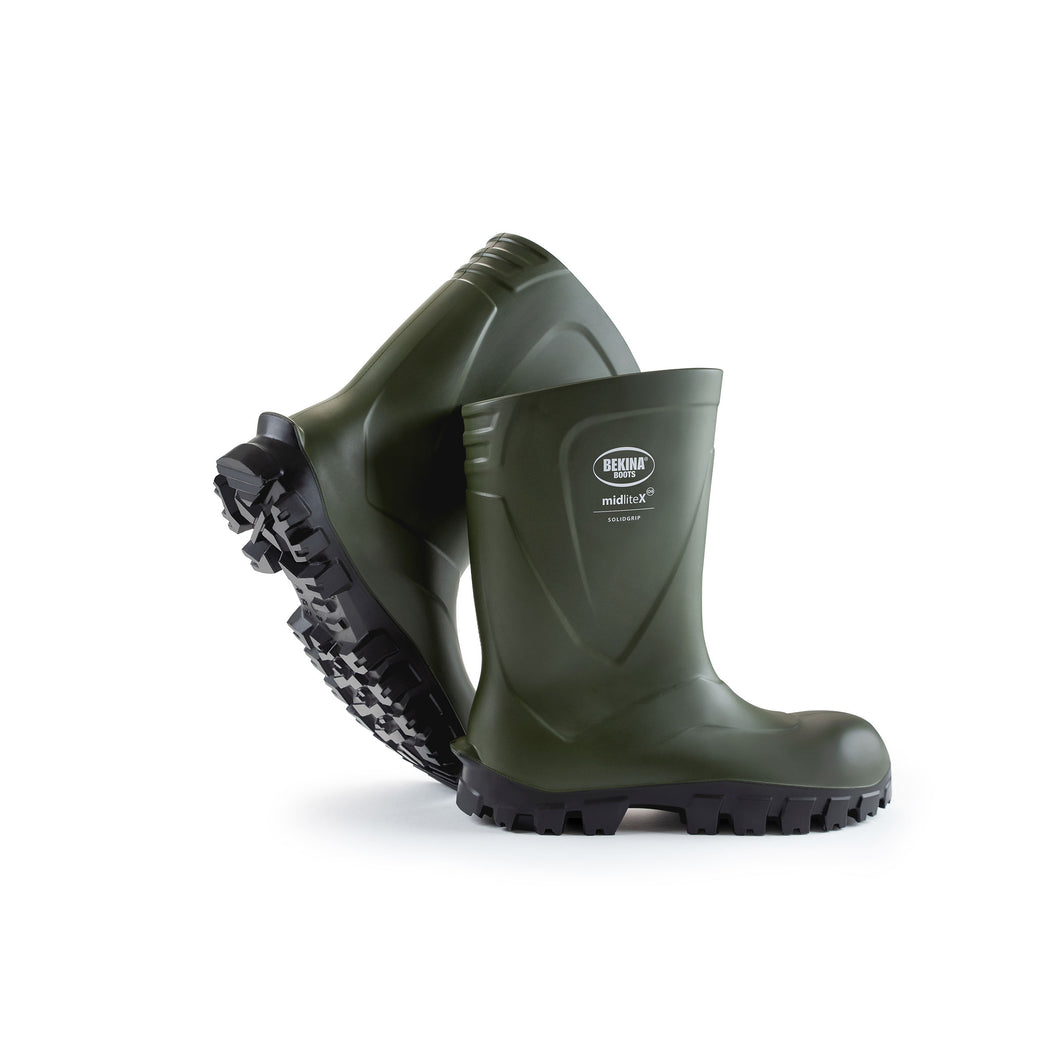 Bekina MidLiteX SolidGrip O4 Rubber Boots, Plain Toe