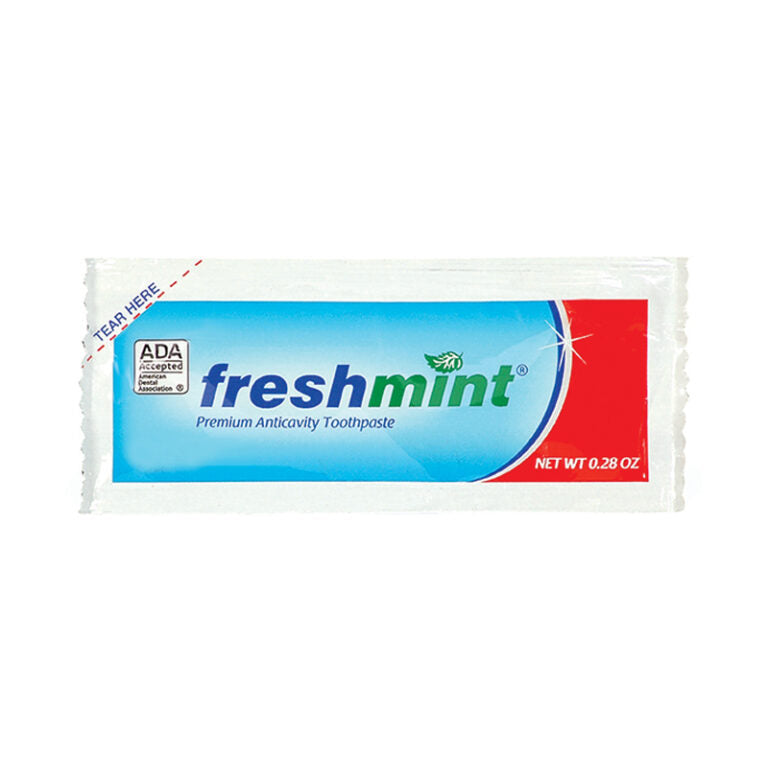 FreshMint TPADAP250 Fluoride Toothpaste Packet 0.28 oz. - ADA Approved (Bulk) | Anchortex