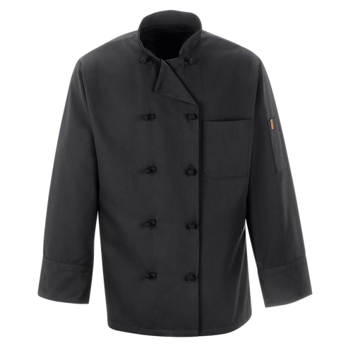 Red Kap 0427 Ten Knot Button Black Chef Coat