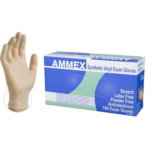 GlovePlus Large Clear Powder Free Disposable Vinyl Gloves