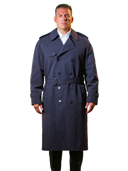 Navy blue double breasted trench coat best sale